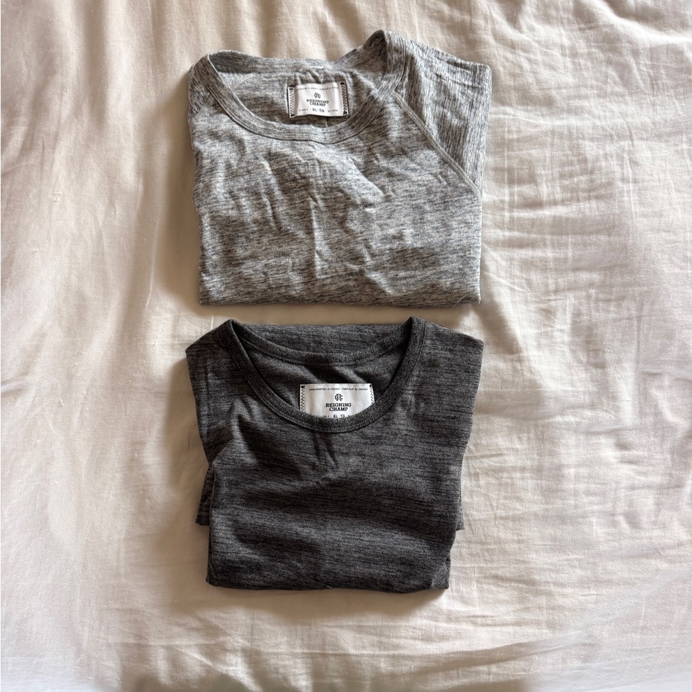 Reigning Champ 2 pack Gray Crew Neck T-Shirt